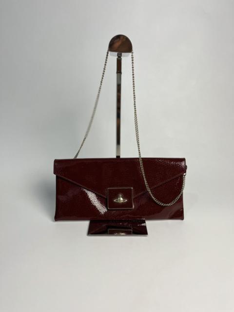 Vivienne Westwood Vivienne Westwood Oxblood Patent Leather Chain Envelope Bag