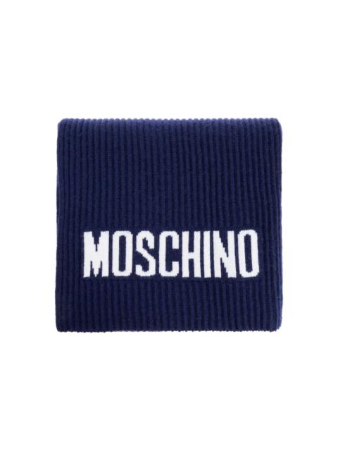 ribbed logo scarf