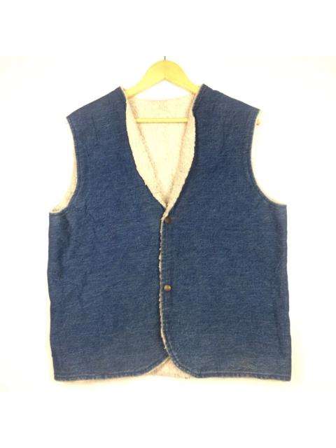 Other Designers Vintage - Vtg 70-80's Denim Sherpa Lined Vest Jacket