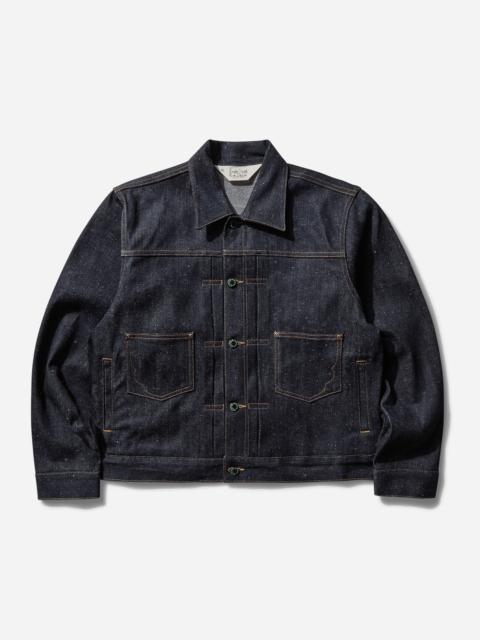 BRAIN DEAD Men's Cropped Denim Trucker Jacket Indigo