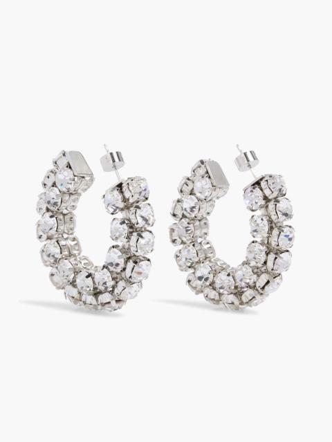 AREA Silver-tone crystal hoop earrings