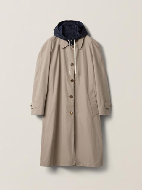 Miu Miu Reversible single-breasted Panama cotton and technical Pongé coat