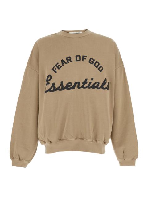 ESSENTIALS Fear Of God Men Sweatshirt 'Training 90'S Crewneck Sweatwshirt Essentials' Beige With Round Neck And