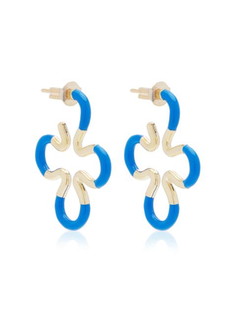 BEA BONGIASCA B 9K Yellow Gold Enameled Earrings blue
