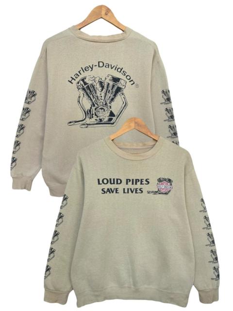 Other Designers Y2k Harley Davidson Loud Pipe Save Lives Baggy Sweatshirt