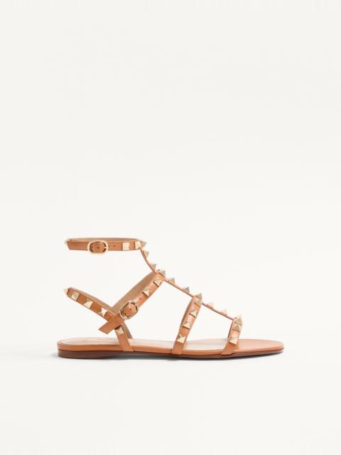Valentino ROCKSTUD FLAT CALFSKIN SANDAL WITH STRAPS