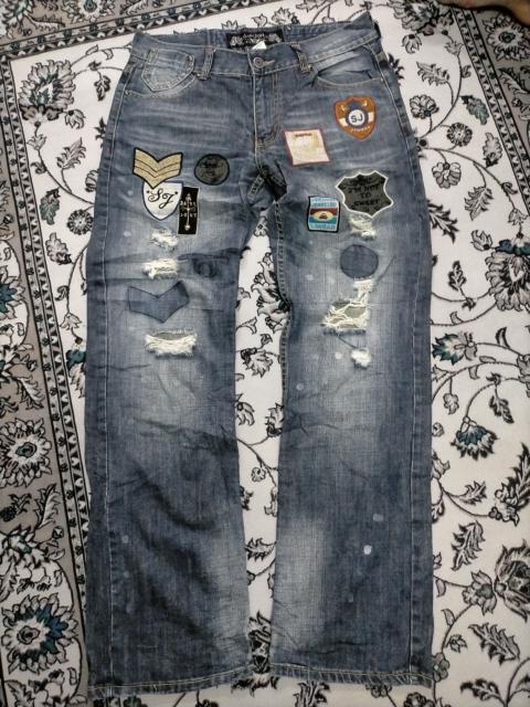Other Designers Rare Sean John Distressed Washed Flare Jeans