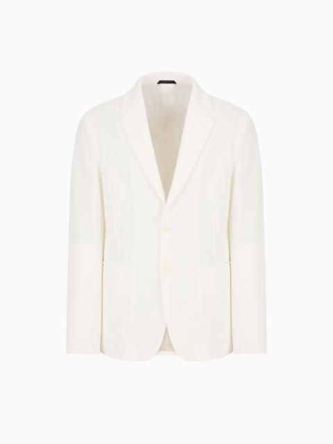 GIORGIO ARMANI Single-breasted jacket in technical waffle fabric