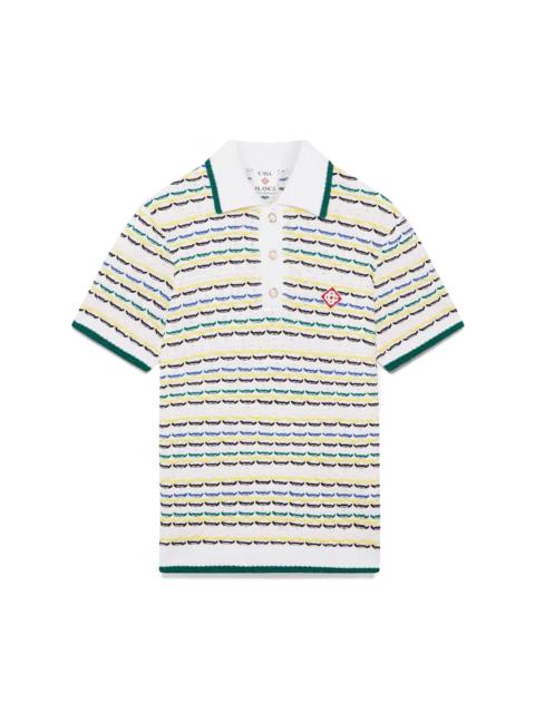 CASABLANCA Tuck Stitch Short Sleeve Polo Shirt