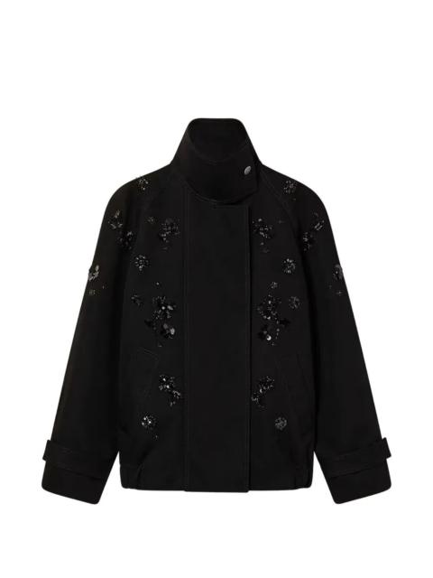 Golden Goose `Journey` Oversize Short Trench Coat With Embroidery