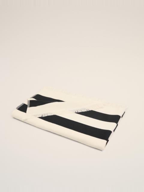 AMI Paris BLACK COTTON STRIPES BEACH TOWEL