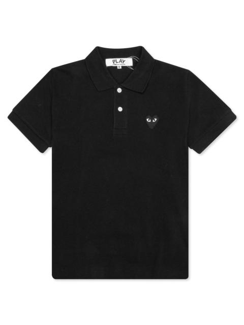 Comme des Garçons PLAY COMME DES GARCONS PLAY BLACK EMBLEM WOMEN'S POLO SHIRT - BLACK