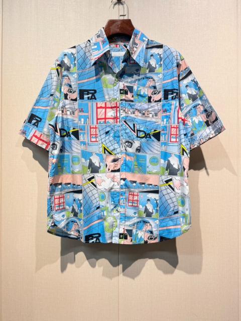Prada Prada comic print short-sleeved shirt