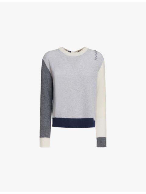 Marni Logo-embroidered colour-block cashmere jumper