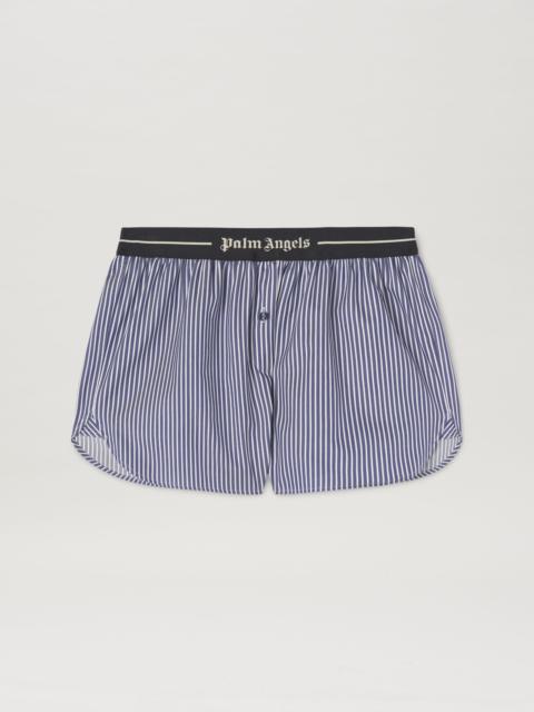 Palm Angels Logo band striped shorts