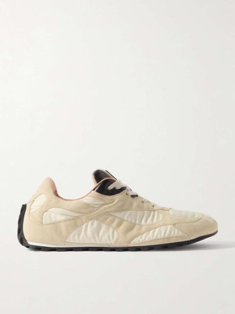 Orbit Leather and Shell-Trimmed Suede Sneakers