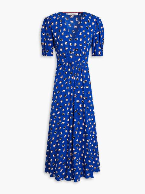 DIANE VON FURSTENBERG Sammie pleated printed crepe midi dress