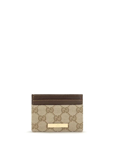 GUCCI Gucci Women Gg Monogram Card Holder With Logo Plaque