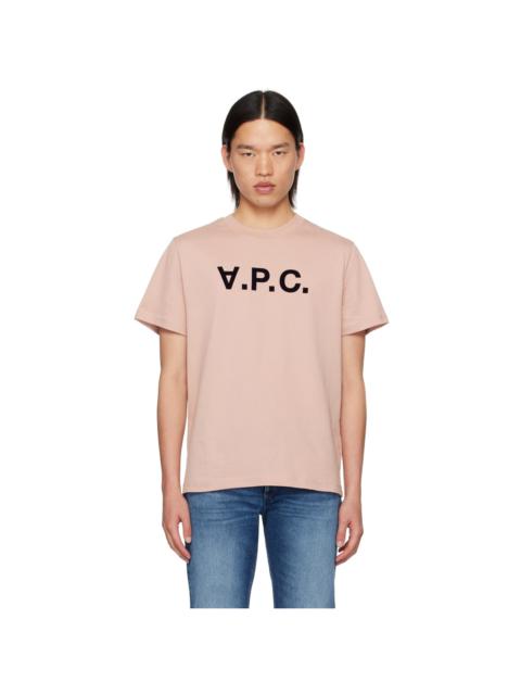 A.P.C. Pink Standard Grand 'V.P.C.' T-Shirt