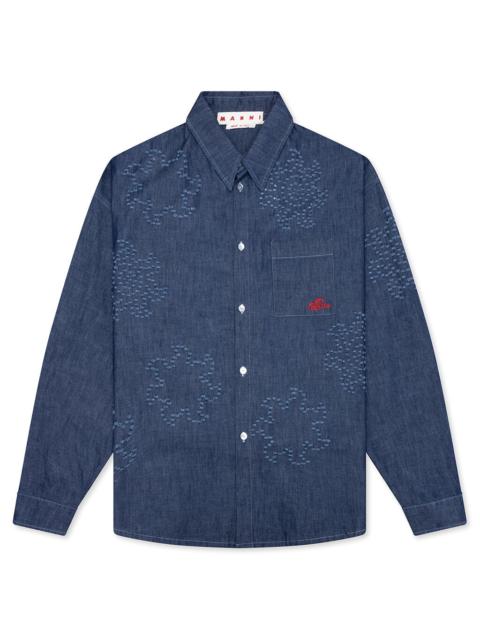 Marni CHAMBRAY OVERSIZED SHIRT - ORION BLUE