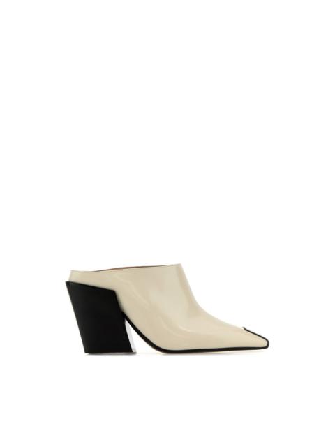 Bottega Veneta BOTTEGA VENETA Ventura Ivory Beige Patent Leather 90mm Heel