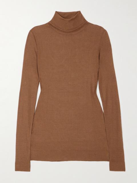 Lemaire Seamless Ribbed-knit Turtleneck Top