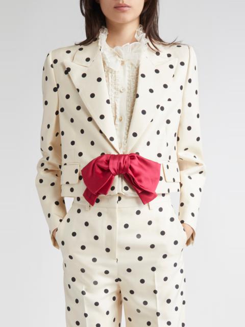Valentino Valentino Garavani Polka Dot Bow Blazer in Betulla/Nero at Nordstrom