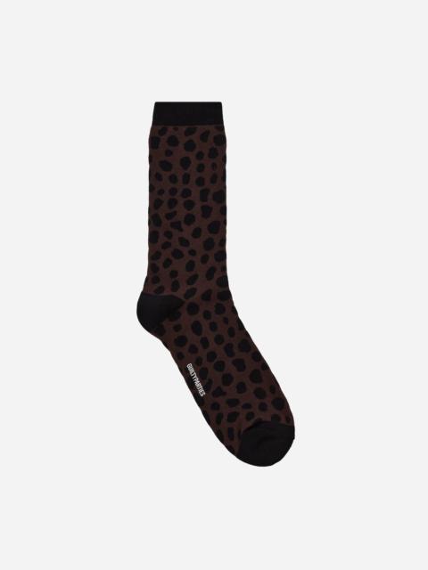 WACKO MARIA Leopard Socks Brown