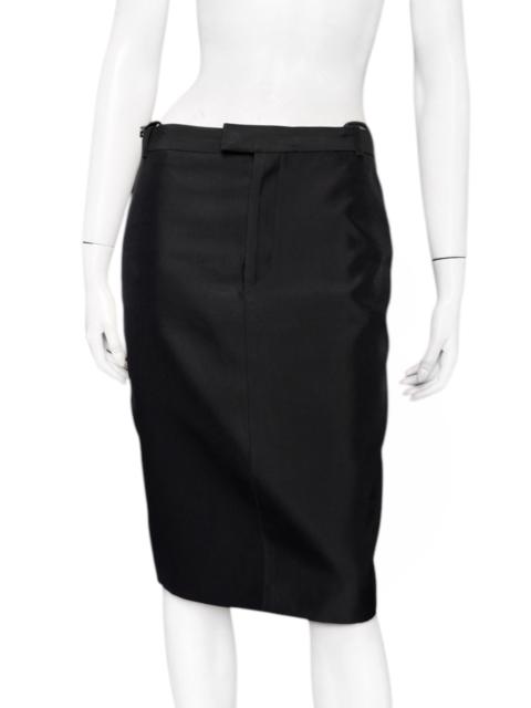 GUCCI Gucci Spring 1998 Tom Ford Look #38 Swarovski G-String Leather Strap Black Pencil Skirt 42