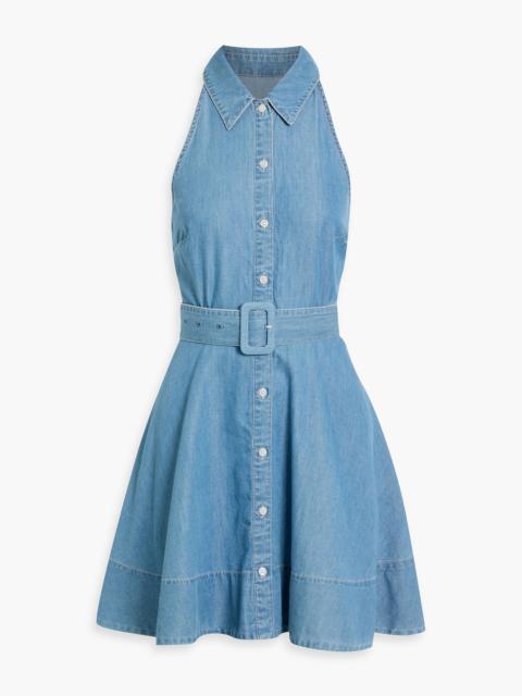 VERONICA BEARD Beau belted cotton and Lyocell-blend mini shirt dress