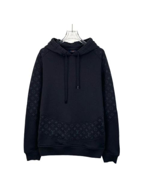 Louis Vuitton Louis Vuitton Black Monogram Logo Print Cotton Hoodie Sweatshirt