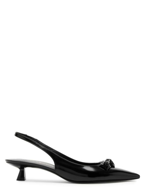 Stuart Weitzman Rosie 35 Glossed Leather Slingback Pumps