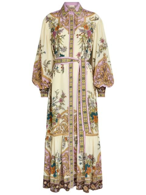 ALÉMAIS Alemais Antoinette Floral-print Chiffon Maxi Shirt Dress