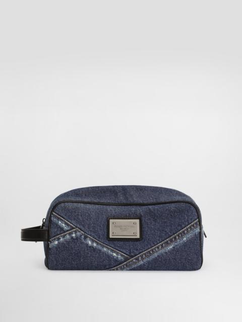 Dolce & Gabbana Denim patchwork necessaire