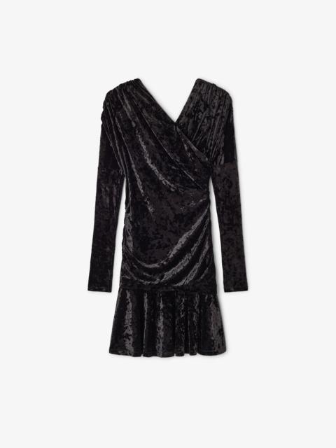 GANNI BLACK RUCHED MINI DRESS
