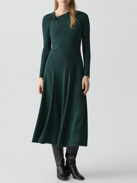 Theory Theory Long Sleeve A-Line Midi Dress in Viridian at Nordstrom
