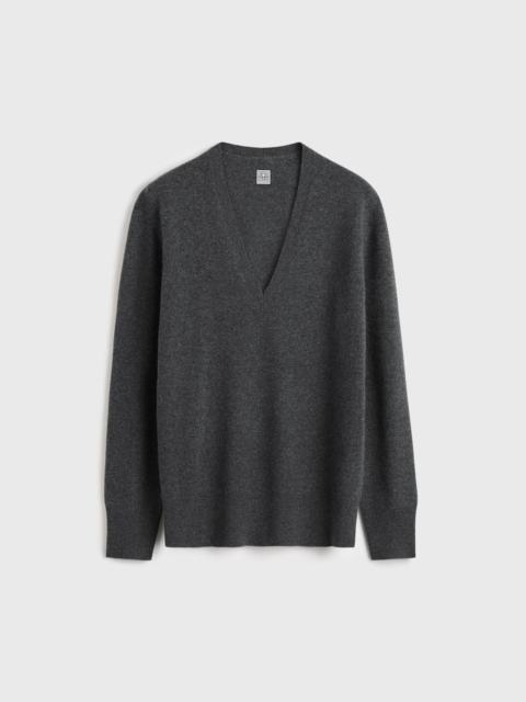 TOTEME Cashmere v-neck knit charcoal