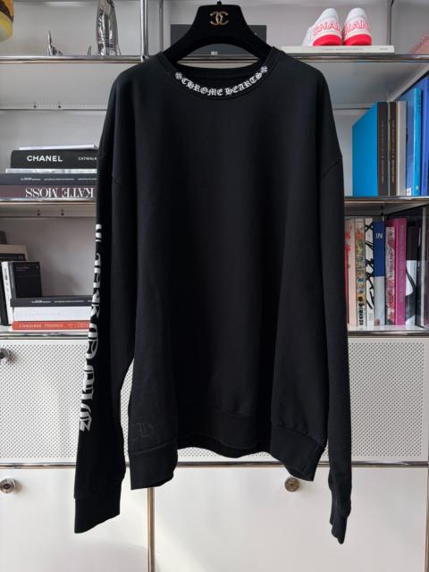Chrome Hearts Chrome Hearts Black Crew Neck Sweatshirt with Sanskrit Neck Logo