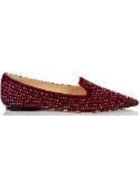 JIMMY CHOO Jimmy Choo Calix Crystal Hotfix Suede Ballerina Flats, Brand Size 36 ( US Size 6 )
