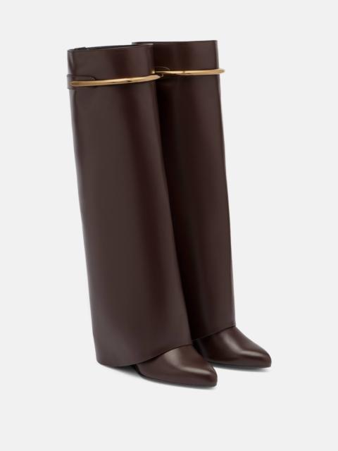 Givenchy Shark 95 leather knee-high boots