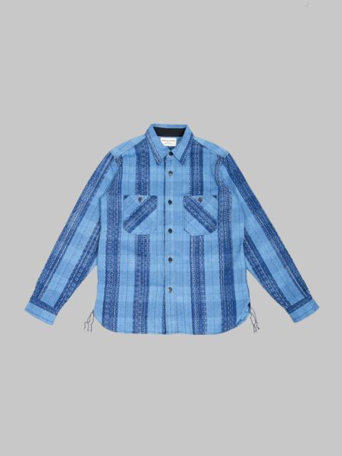 Samurai Jeans Samurai Jeans SKN24-01 Rain "Kasuri" Sashiko Flannel Work Shirt