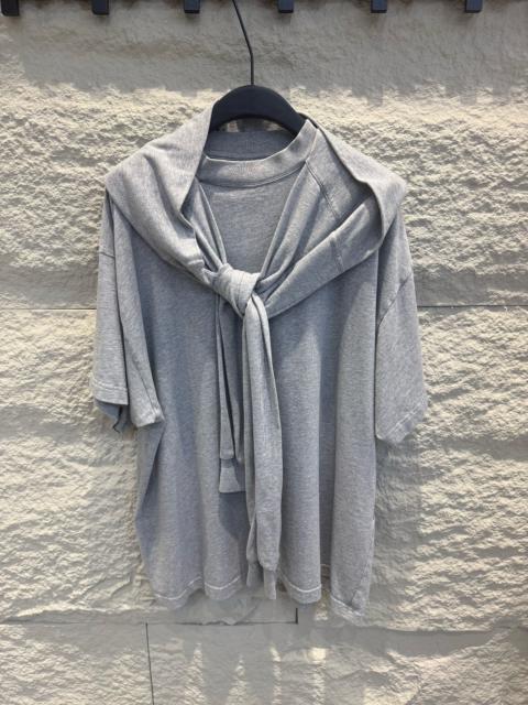 BALENCIAGA Balenciaga grey hooded short-sleeved T-shirt