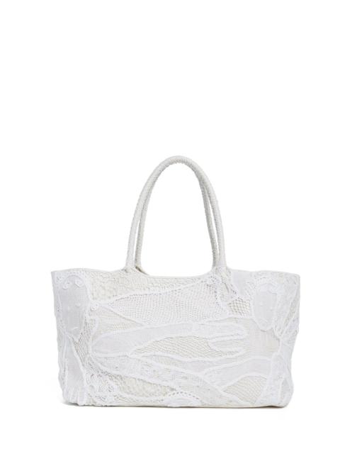 GABRIELA HEARST Mcewan Tote Bag in Ivory Leather with Cotton Macrame