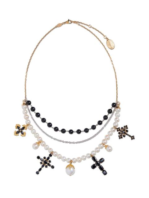 Dolce & Gabbana 18kt gold sapphire pearl Family necklace