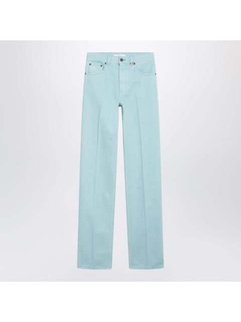 Chloé Chloe Straight Jeans In Turquoise Organic Cotton Denim Women