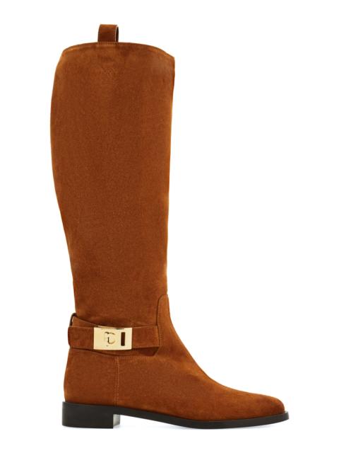 FERRAGAMO Zakia Leather Riding Boots brown