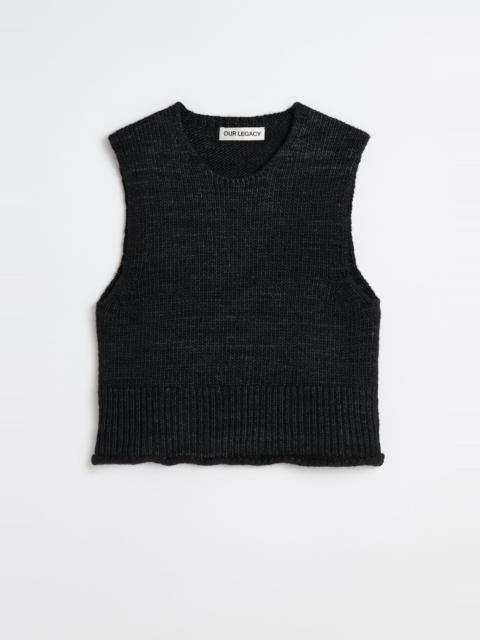 Our Legacy Pleaser Tank Rich Black Rustic Wool Silk