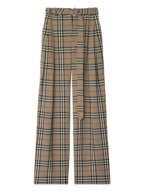 Burberry checked belted trousers