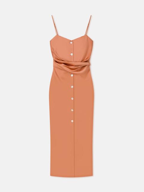 Nanushka Draped Slip Satin Midi Dress
