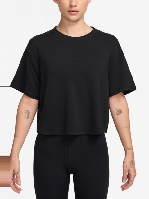 Nike Nike One Relaxed Dri-FIT Crop Top in 010 010 Black/clear at Nordstrom